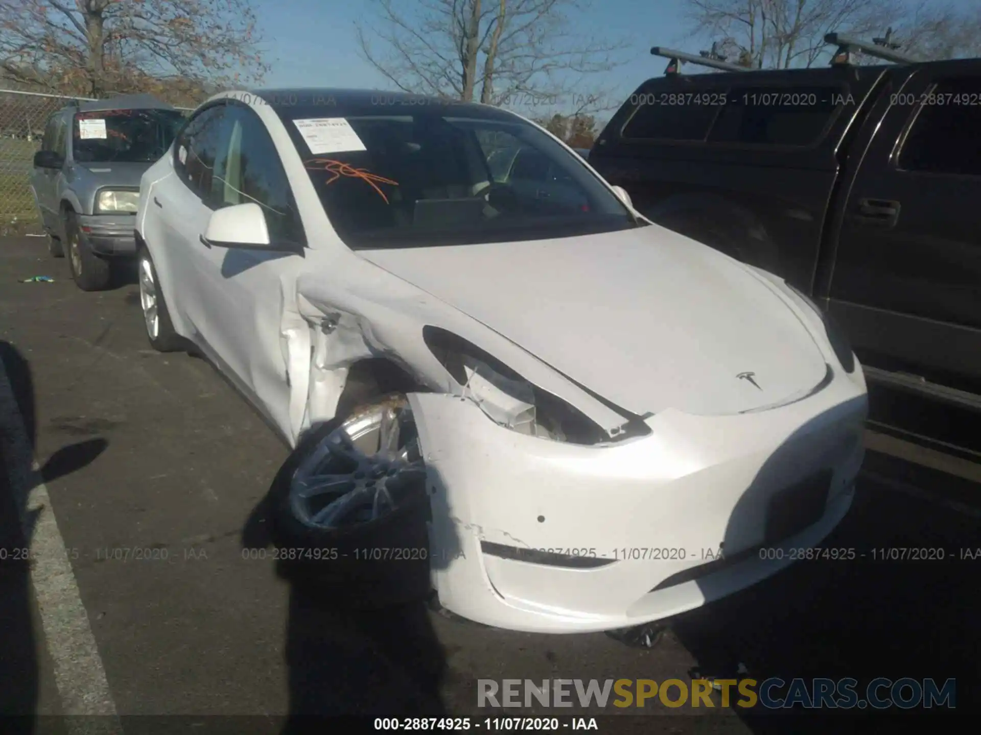 1 Photograph of a damaged car 5YJYGDEE2LF043836 TESLA MODEL Y 2020