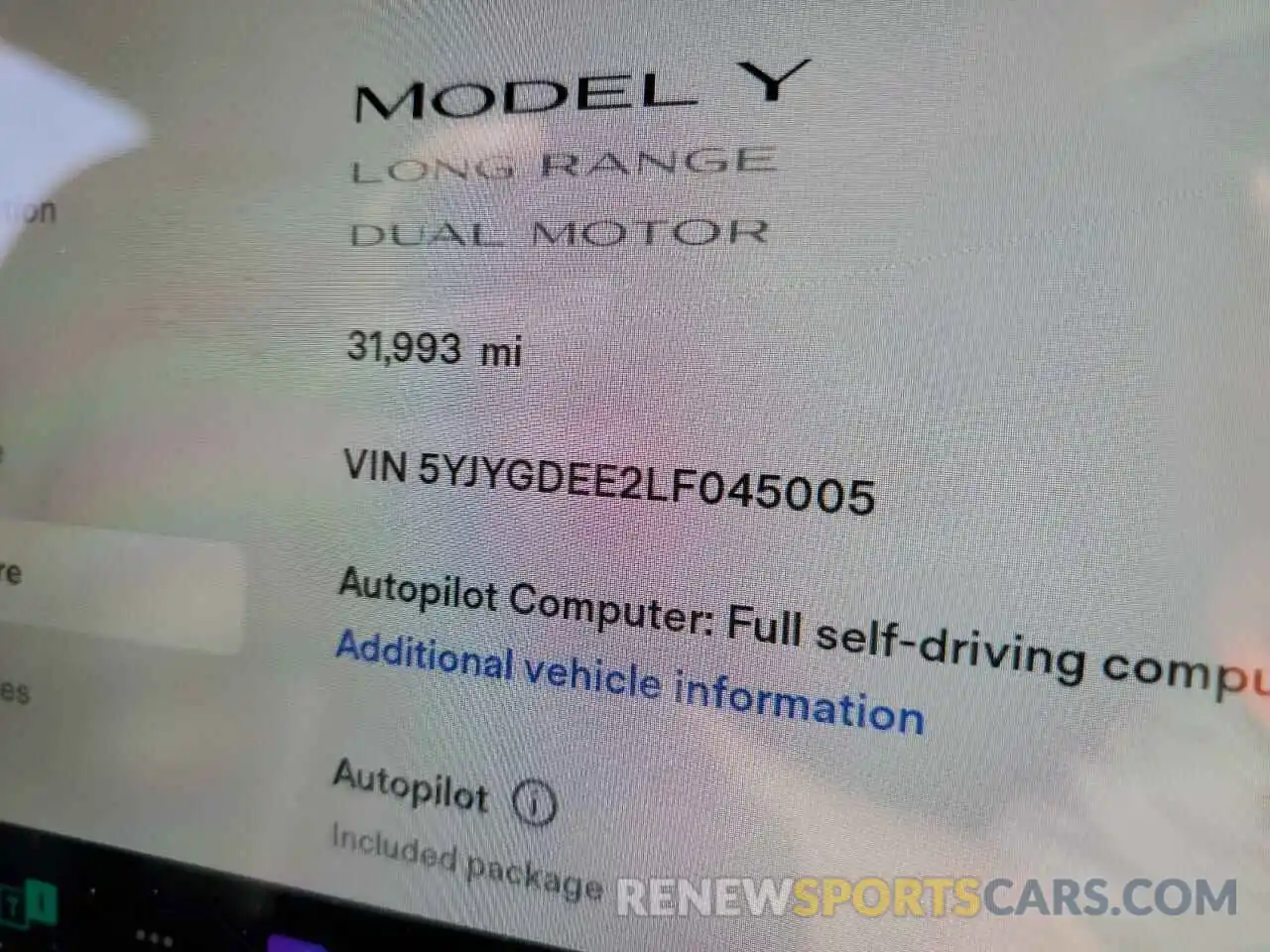 8 Photograph of a damaged car 5YJYGDEE2LF045005 TESLA MODEL Y 2020