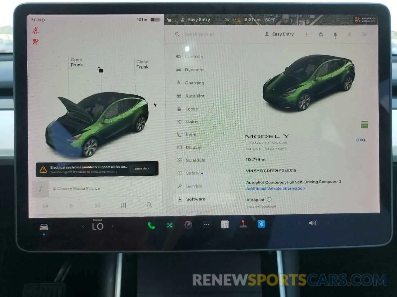 9 Photograph of a damaged car 5YJYGDEE2LF049815 TESLA MODEL Y 2020
