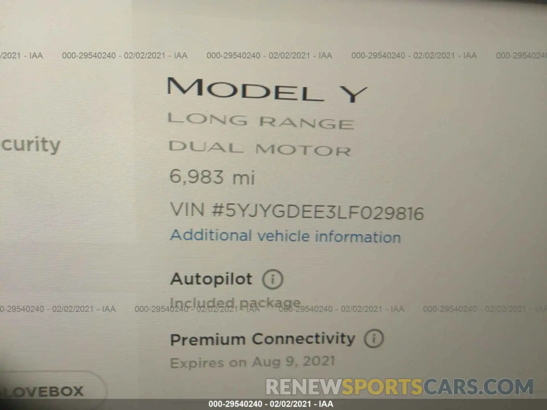 10 Photograph of a damaged car 5YJYGDEE3LF029816 TESLA MODEL Y 2020