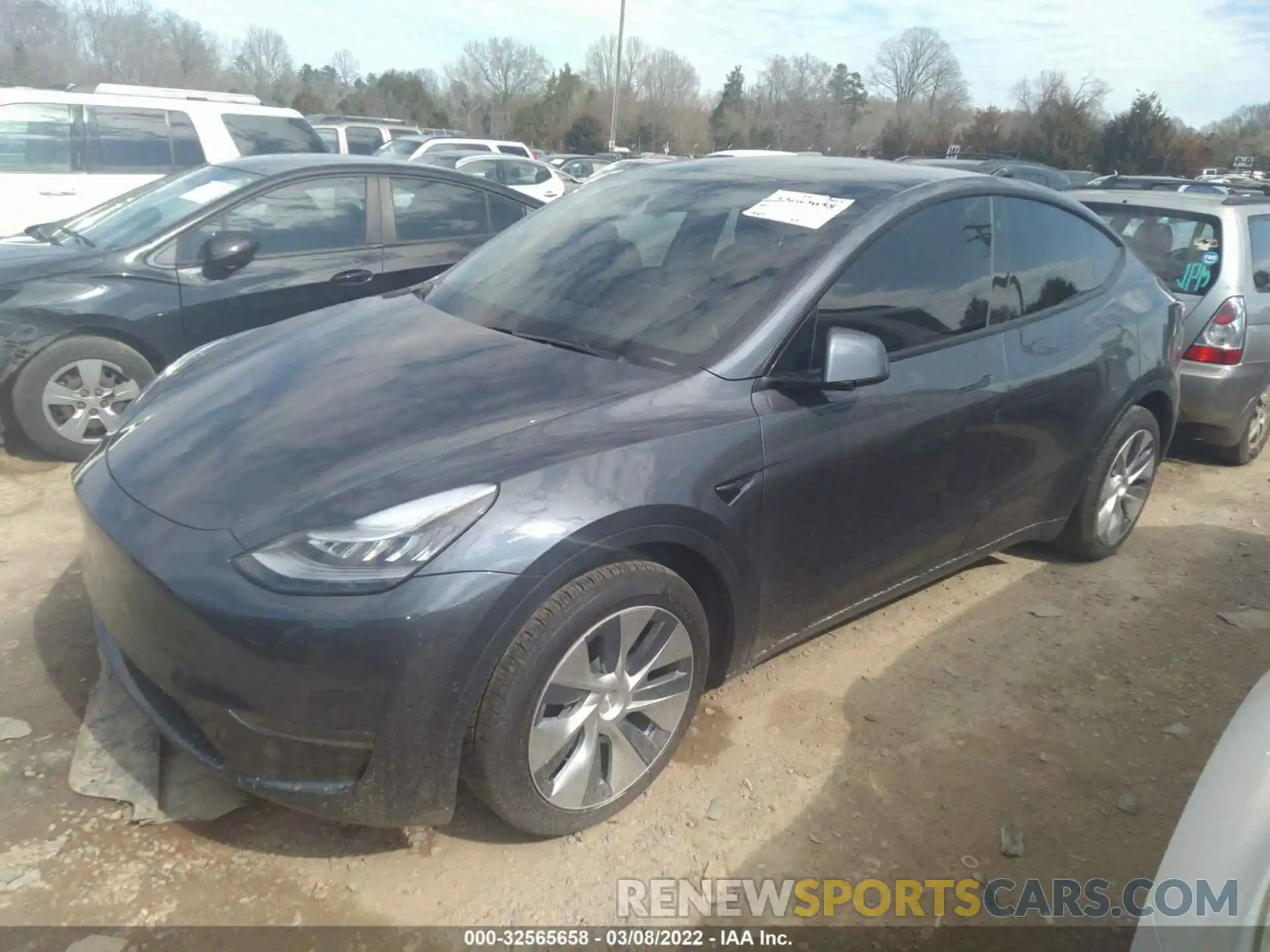 2 Photograph of a damaged car 5YJYGDEE3LF031629 TESLA MODEL Y 2020