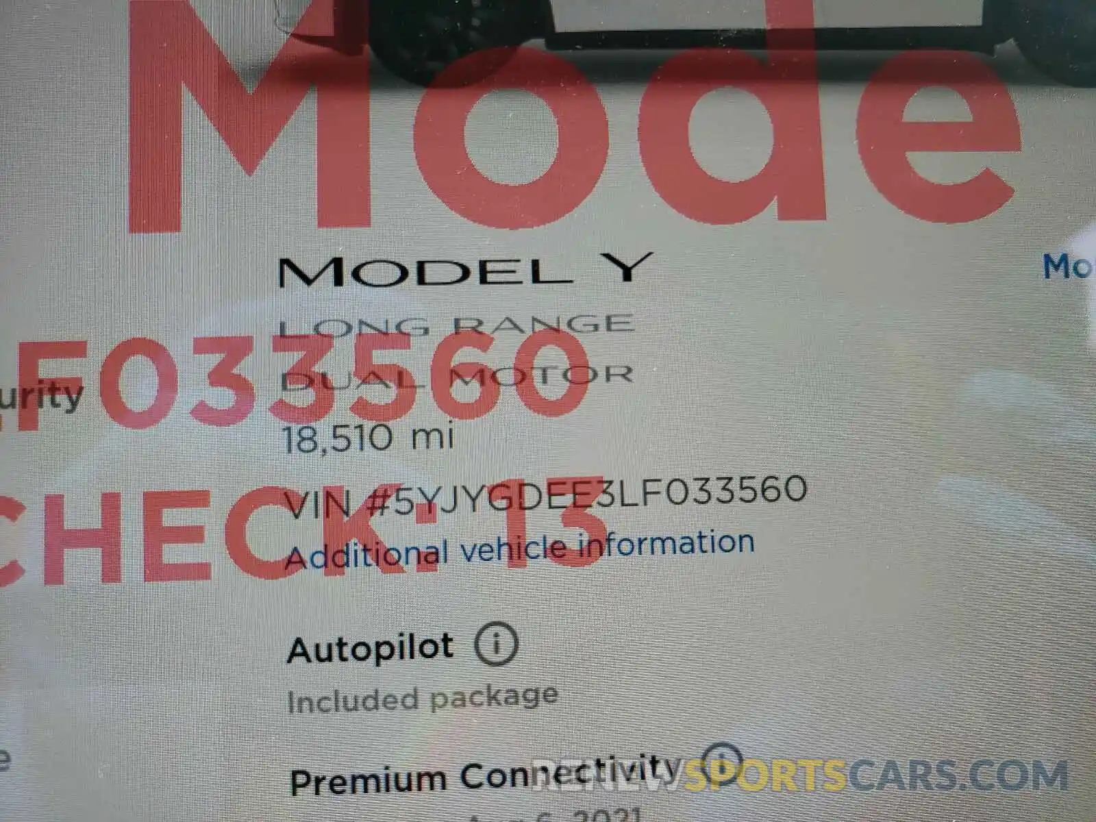 8 Photograph of a damaged car 5YJYGDEE3LF033560 TESLA MODEL Y 2020