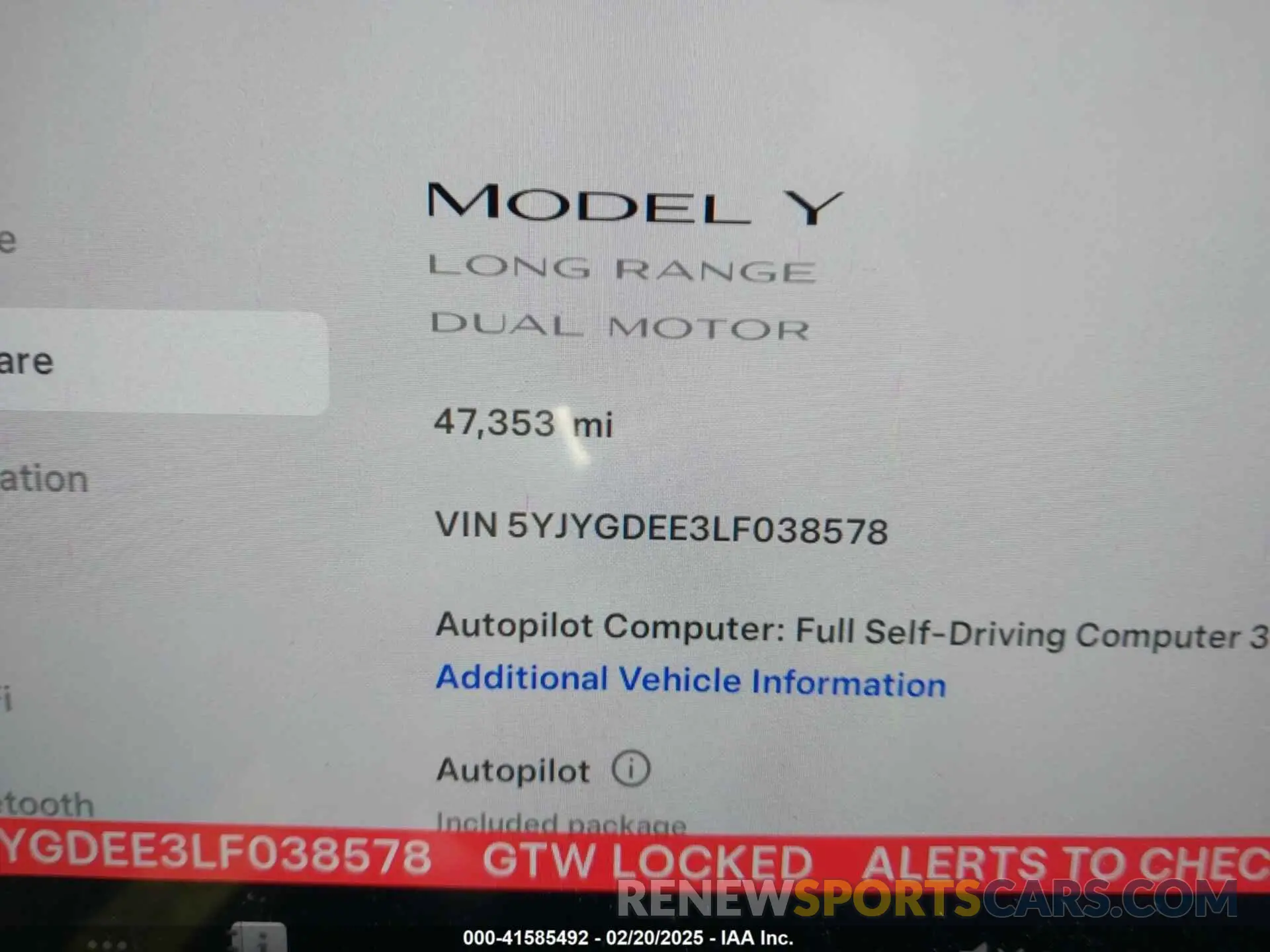 16 Photograph of a damaged car 5YJYGDEE3LF038578 TESLA MODEL Y 2020
