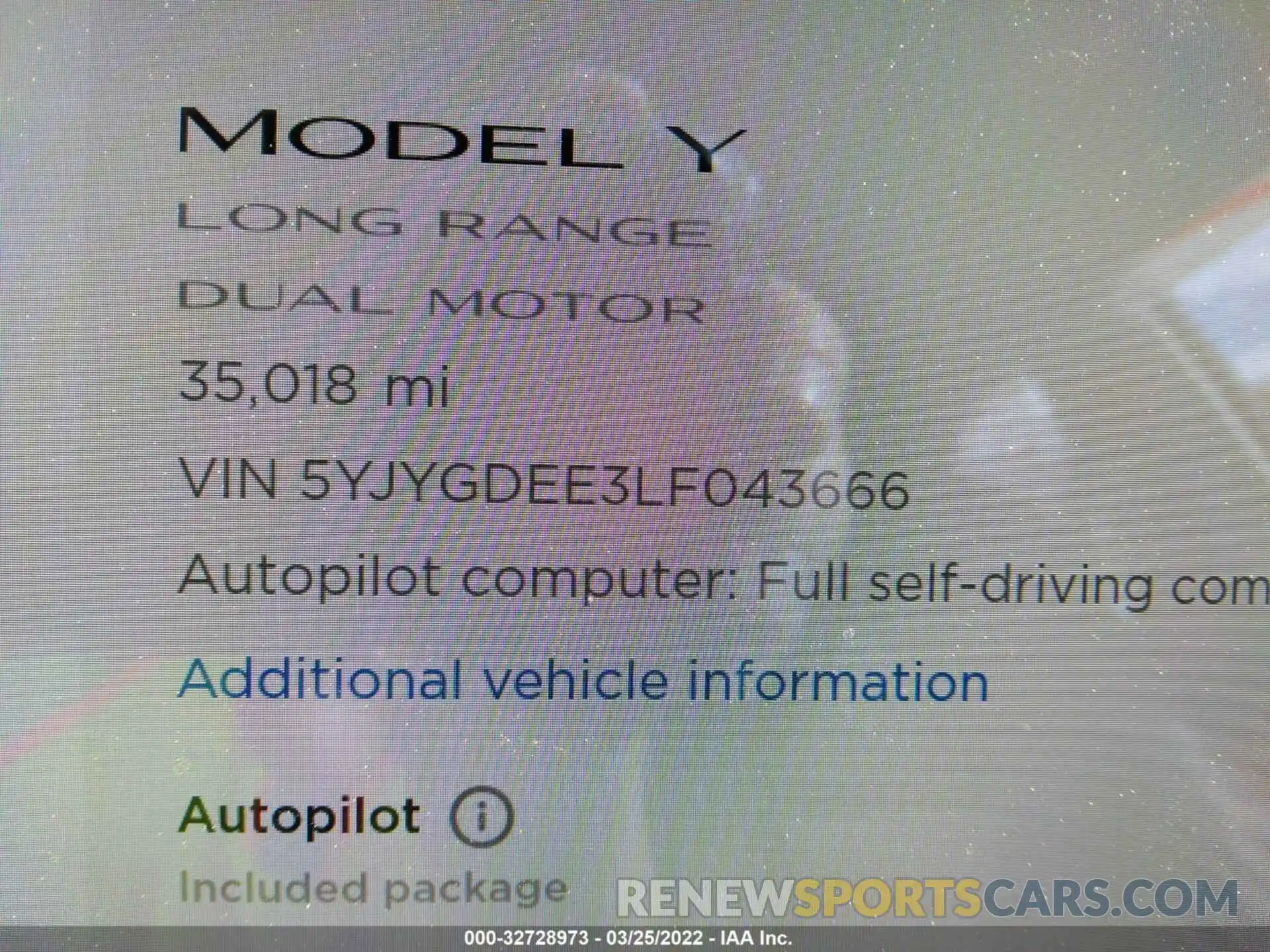 7 Photograph of a damaged car 5YJYGDEE3LF043666 TESLA MODEL Y 2020