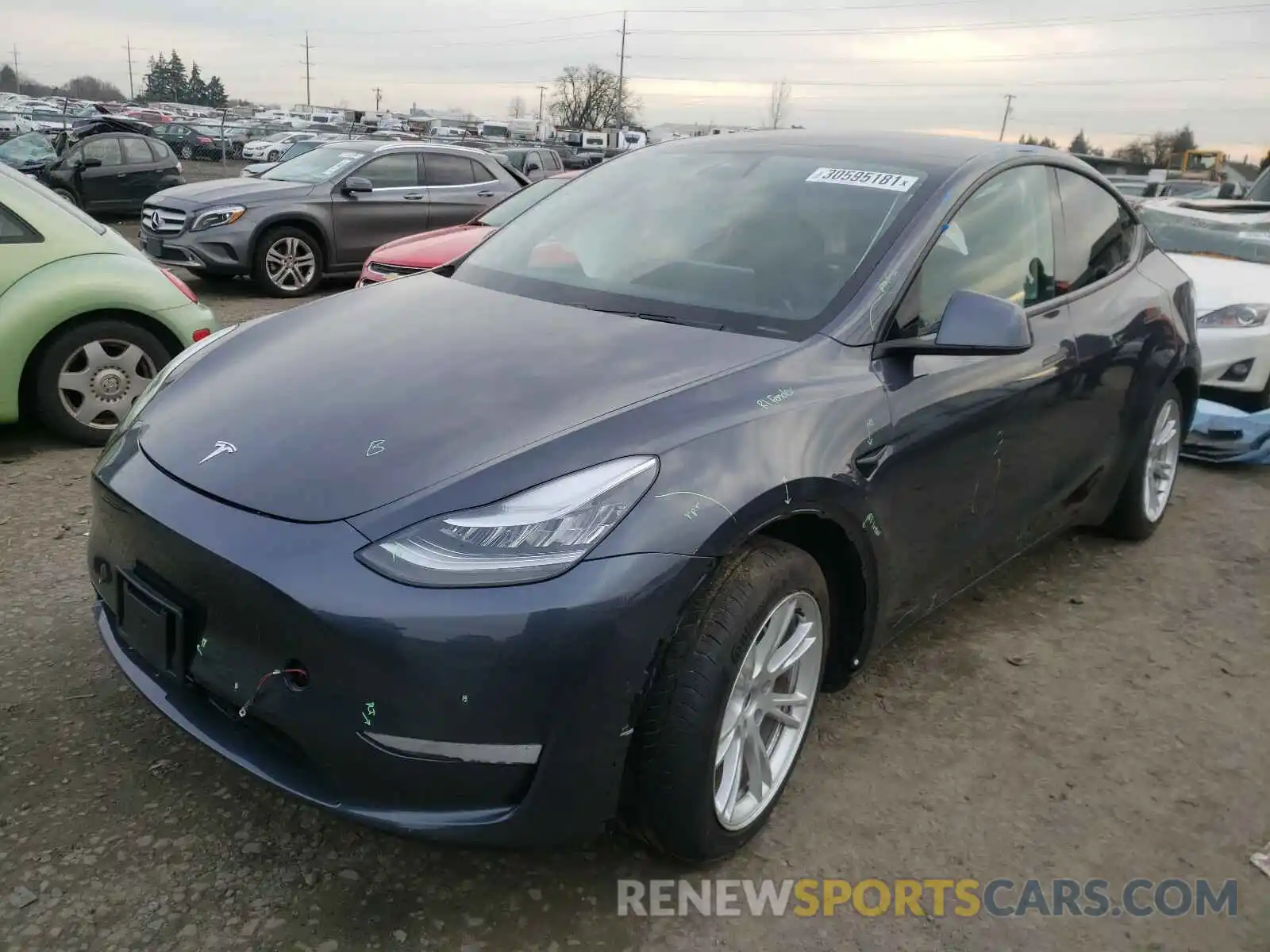 2 Photograph of a damaged car 5YJYGDEE3LF050911 TESLA MODEL Y 2020