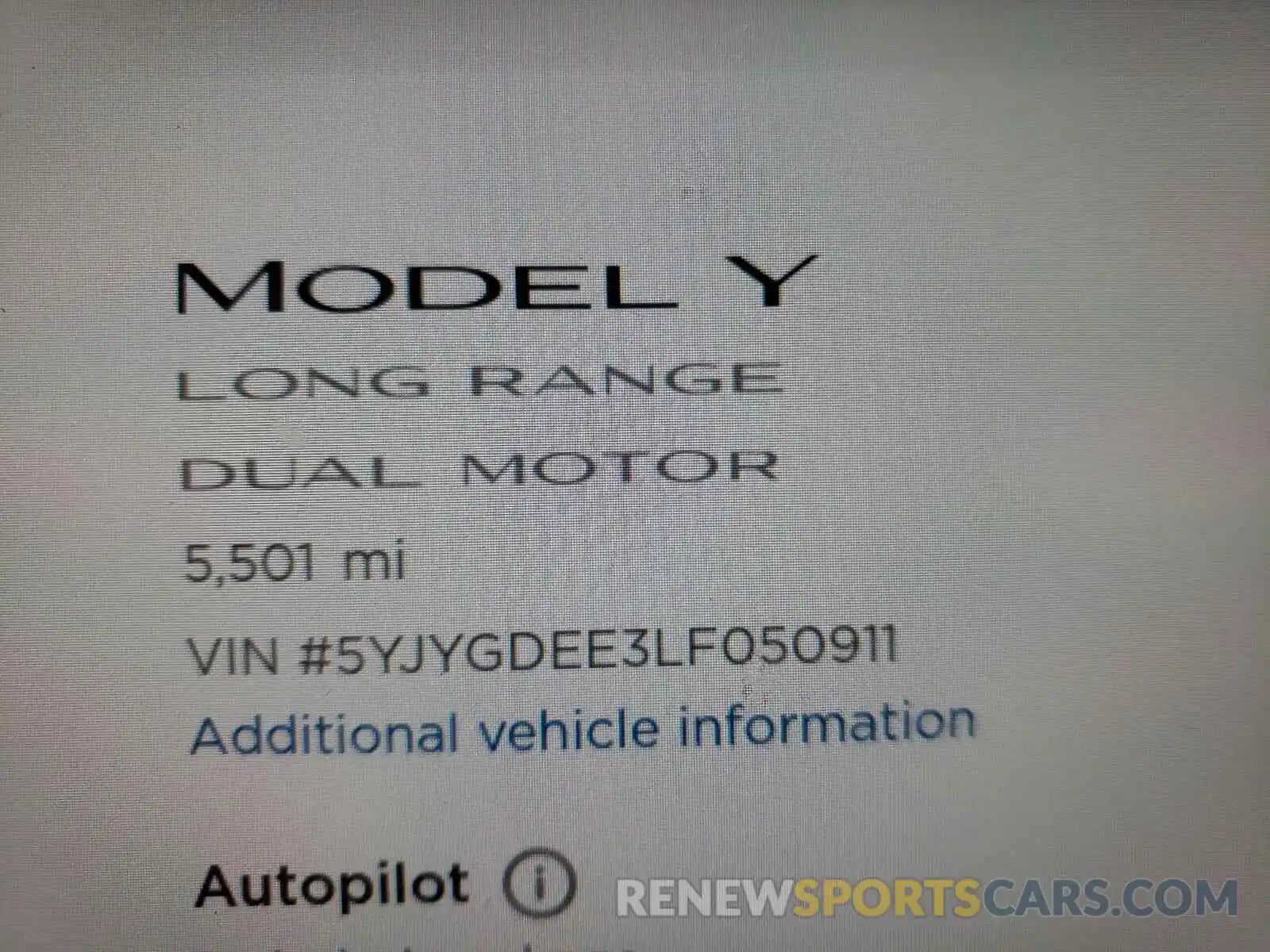 8 Photograph of a damaged car 5YJYGDEE3LF050911 TESLA MODEL Y 2020