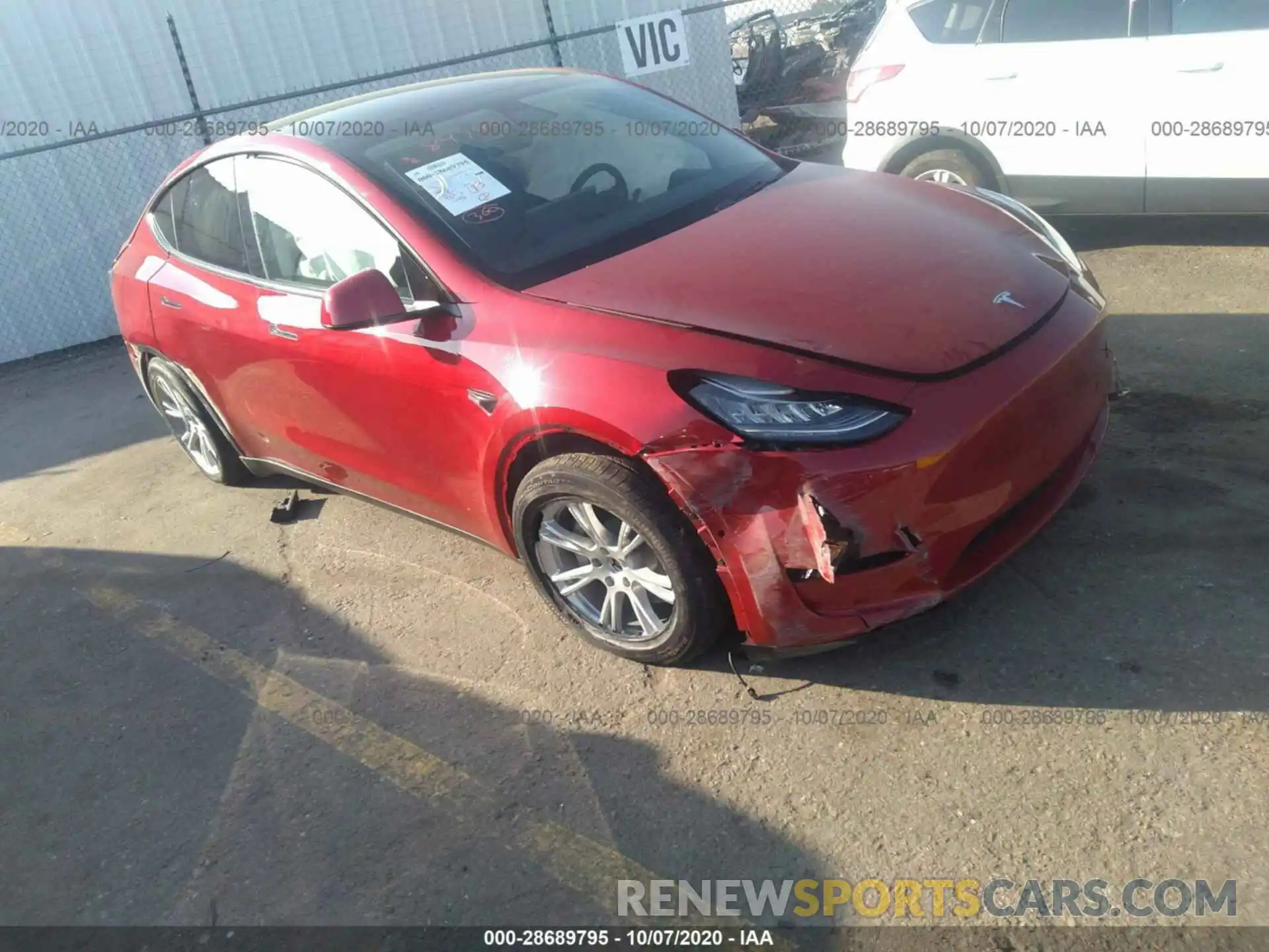 1 Photograph of a damaged car 5YJYGDEE3LF051458 TESLA MODEL Y 2020