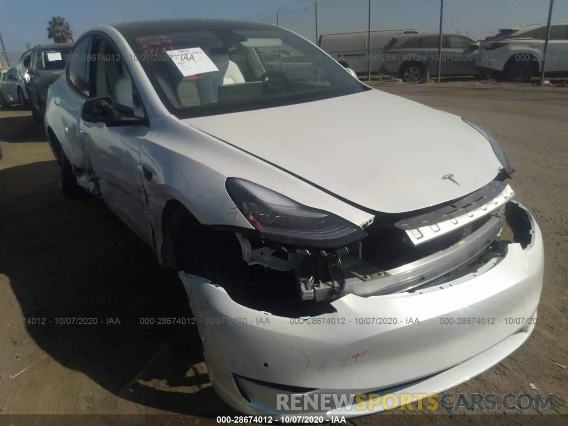 1 Photograph of a damaged car 5YJYGDEE3LF052626 TESLA MODEL Y 2020