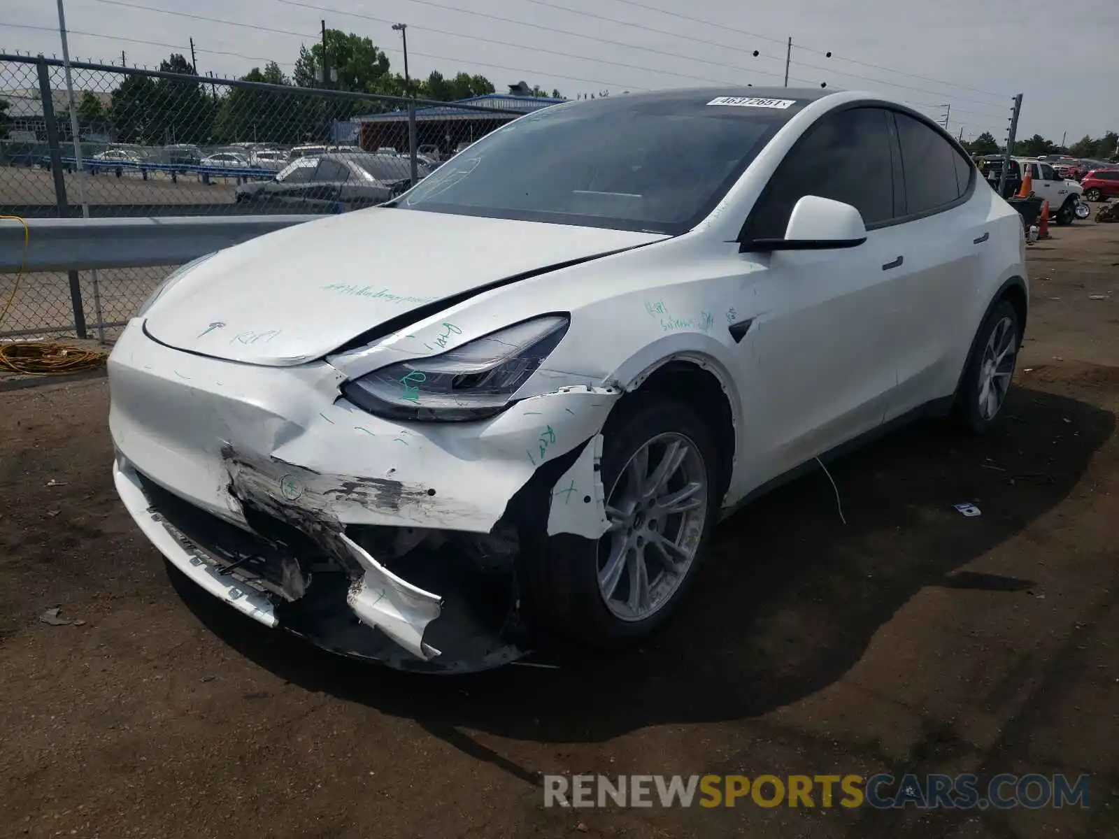 2 Photograph of a damaged car 5YJYGDEE4LF015147 TESLA MODEL Y 2020