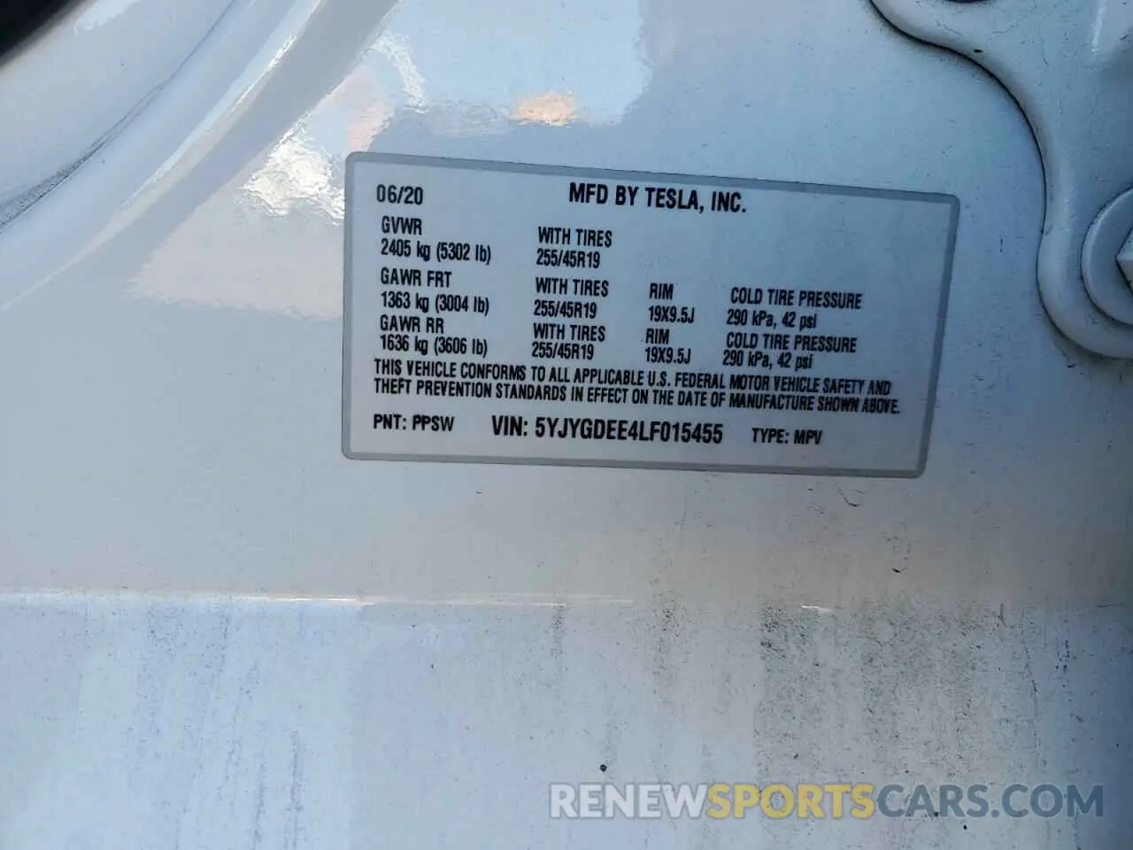 14 Photograph of a damaged car 5YJYGDEE4LF015455 TESLA MODEL Y 2020