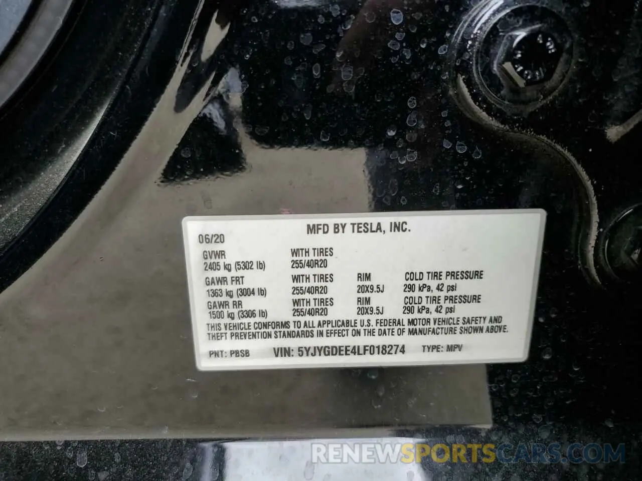 12 Photograph of a damaged car 5YJYGDEE4LF018274 TESLA MODEL Y 2020
