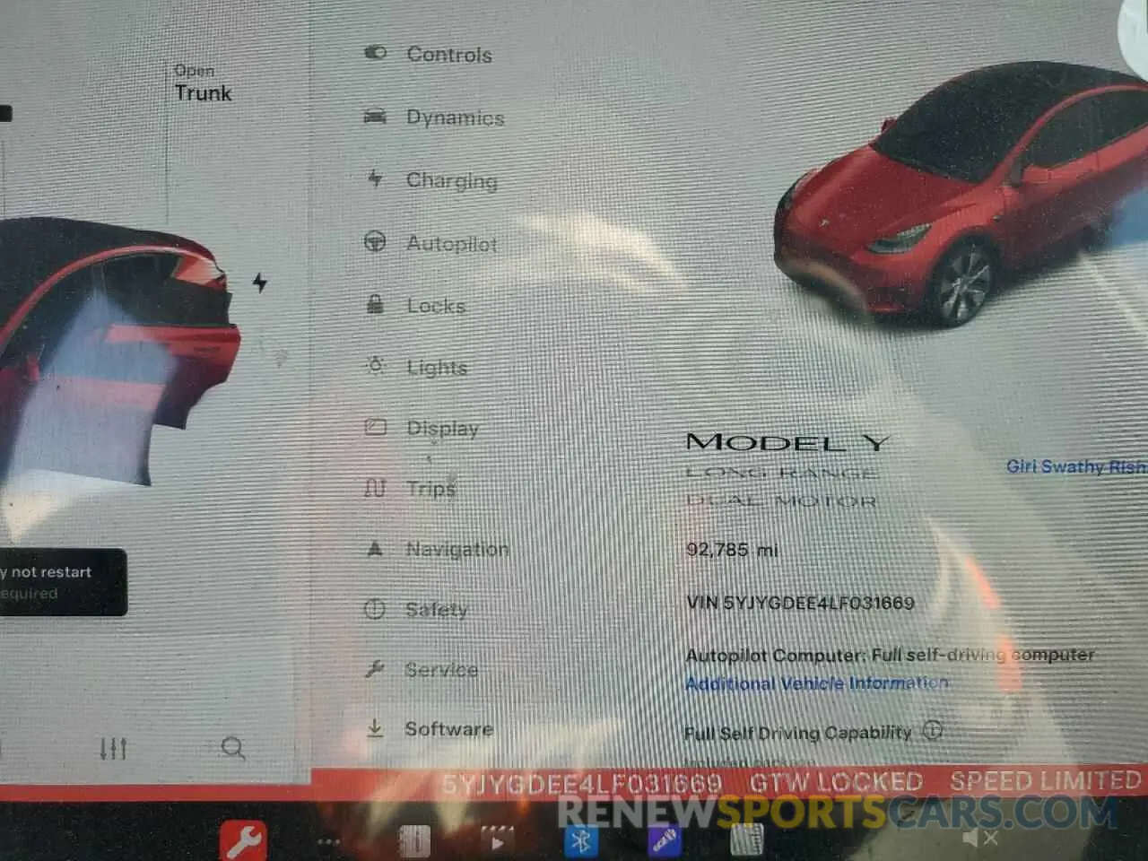 9 Photograph of a damaged car 5YJYGDEE4LF031669 TESLA MODEL Y 2020