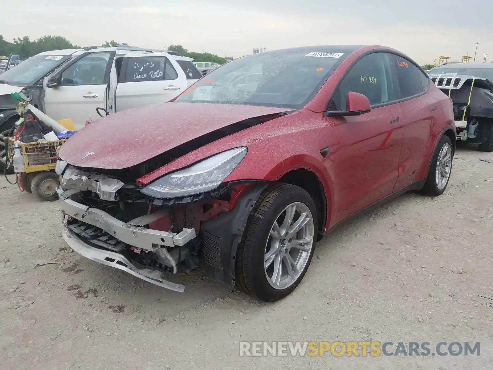 2 Photograph of a damaged car 5YJYGDEE4LF031672 TESLA MODEL Y 2020