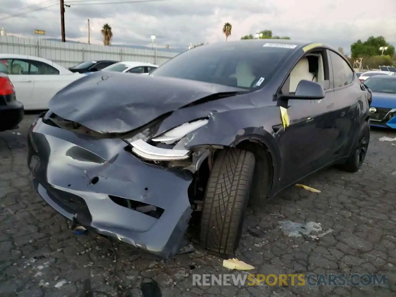 2 Photograph of a damaged car 5YJYGDEE4LF051324 TESLA MODEL Y 2020