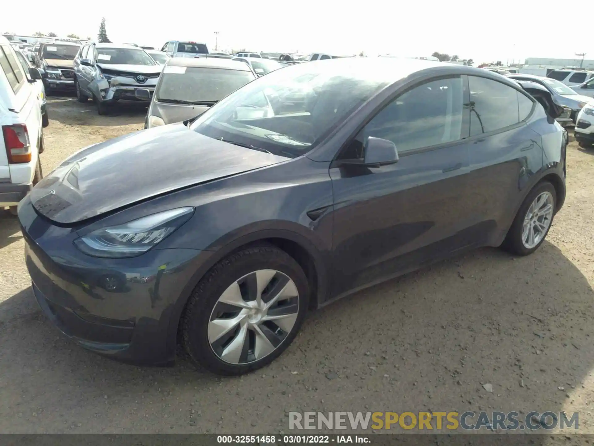 2 Photograph of a damaged car 5YJYGDEE4LF055051 TESLA MODEL Y 2020