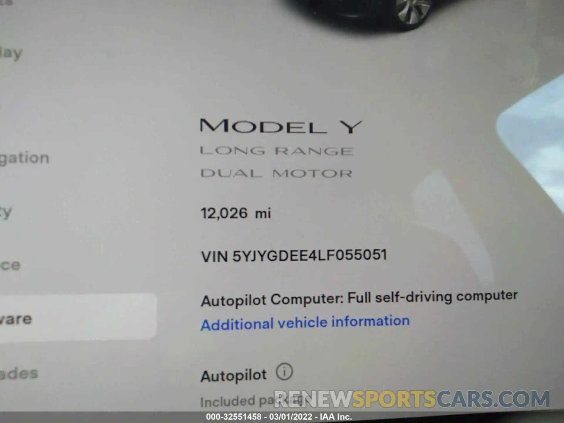 7 Photograph of a damaged car 5YJYGDEE4LF055051 TESLA MODEL Y 2020