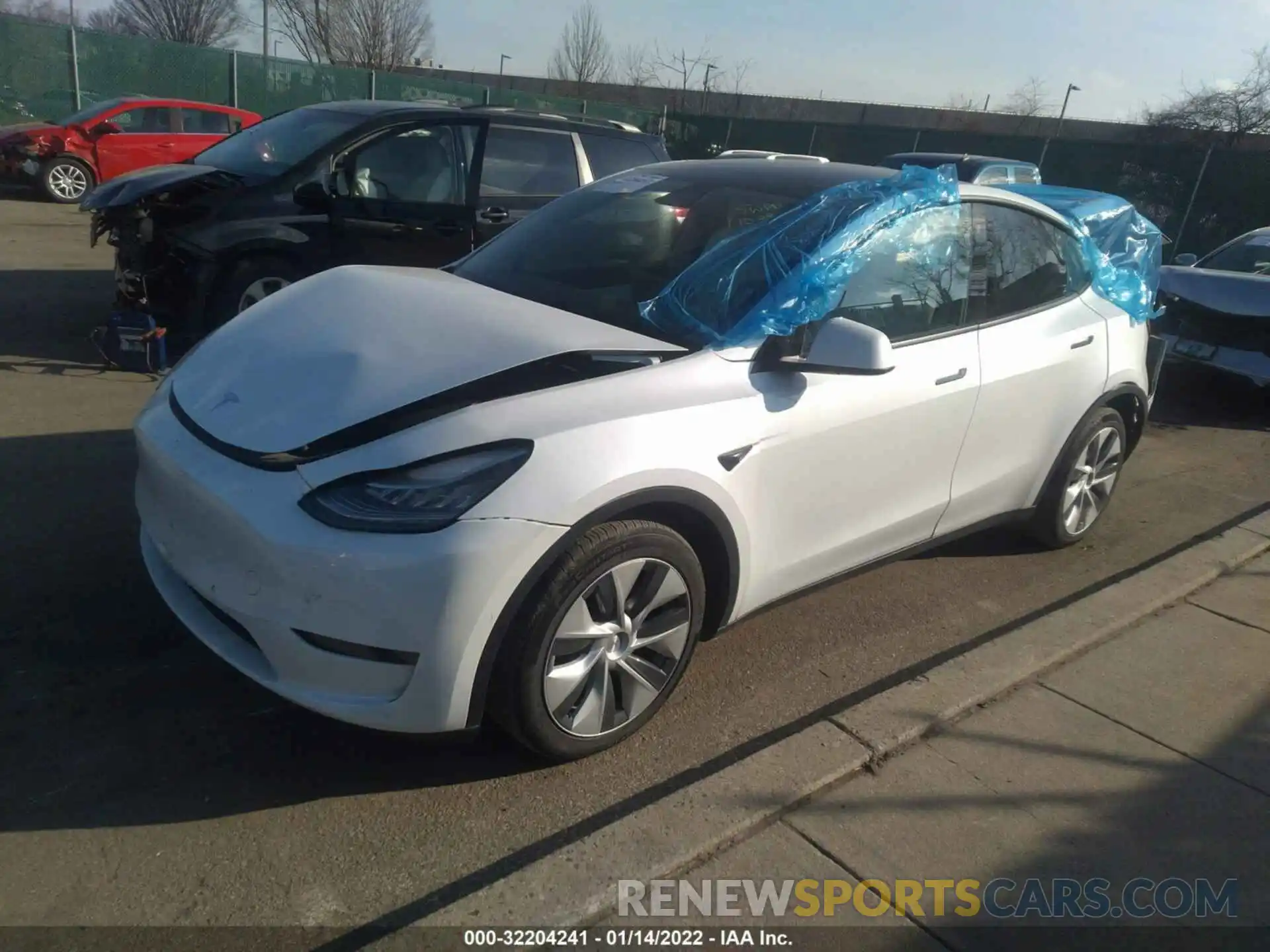 2 Photograph of a damaged car 5YJYGDEE5LF049257 TESLA MODEL Y 2020