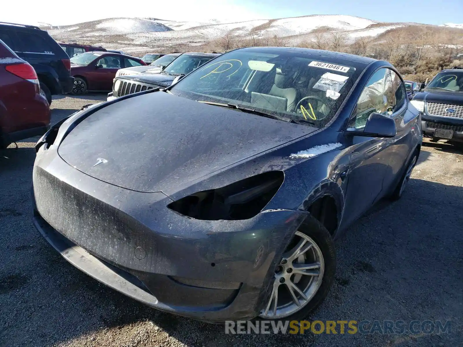 2 Photograph of a damaged car 5YJYGDEE6LF008975 TESLA MODEL Y 2020