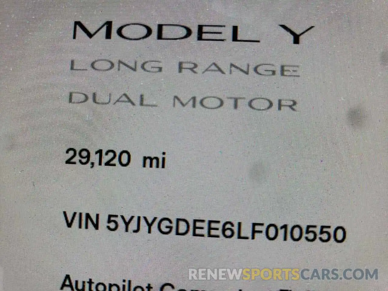 8 Photograph of a damaged car 5YJYGDEE6LF010550 TESLA MODEL Y 2020