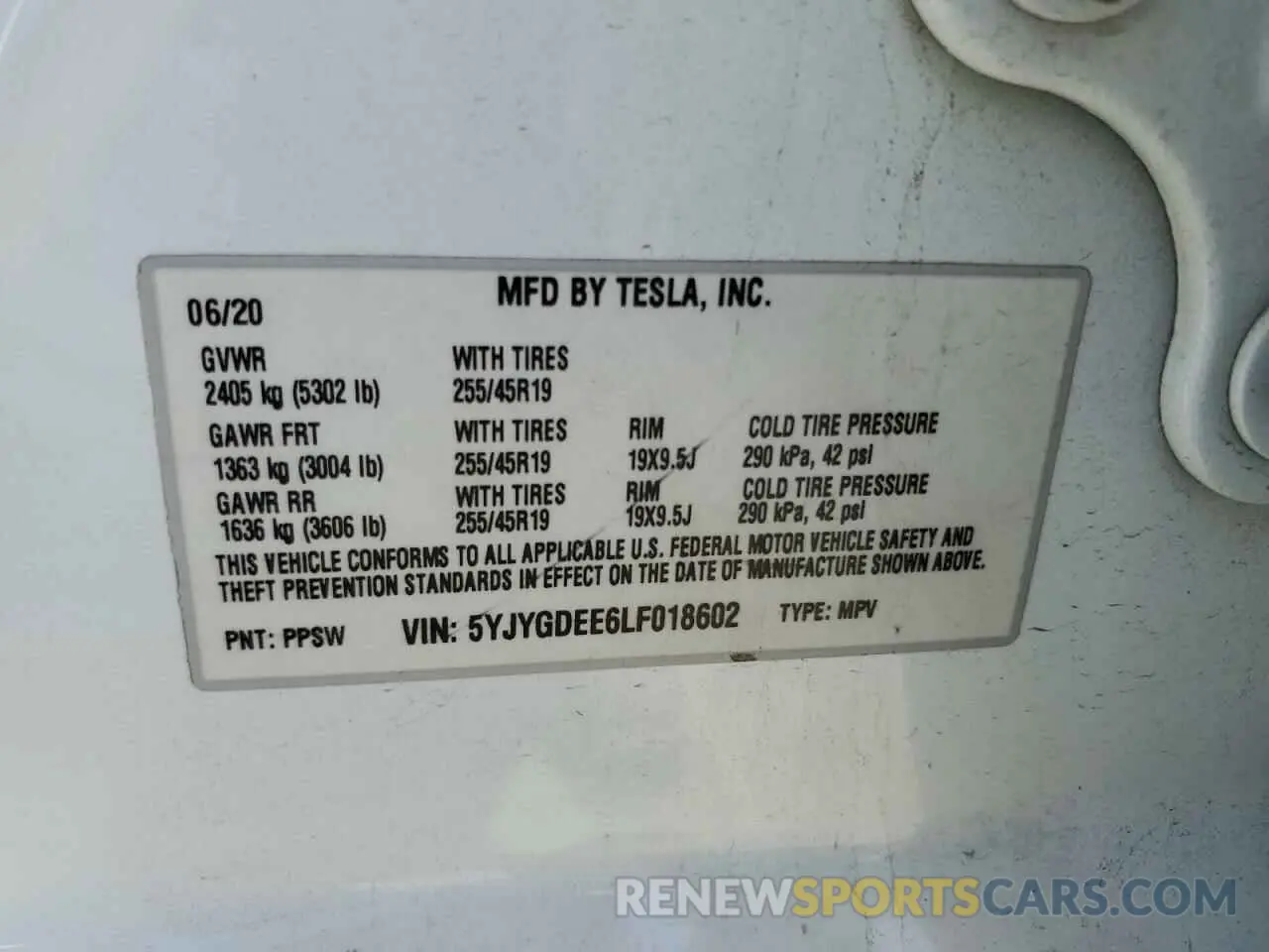 14 Photograph of a damaged car 5YJYGDEE6LF018602 TESLA MODEL Y 2020