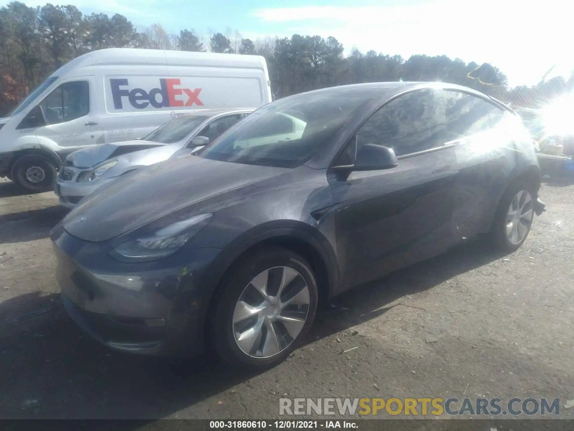 2 Photograph of a damaged car 5YJYGDEE6LF026716 TESLA MODEL Y 2020