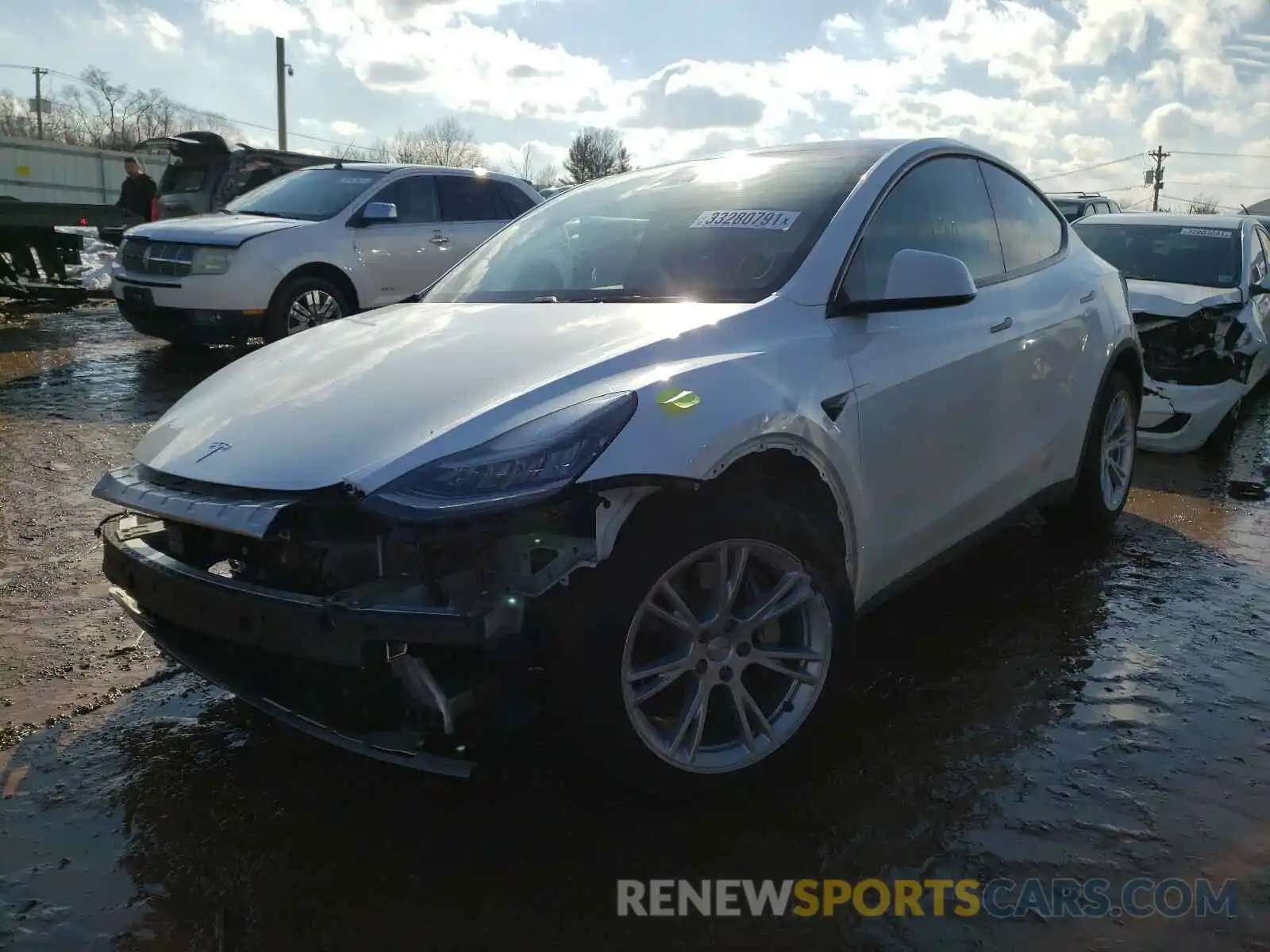 2 Photograph of a damaged car 5YJYGDEE6LF026795 TESLA MODEL Y 2020