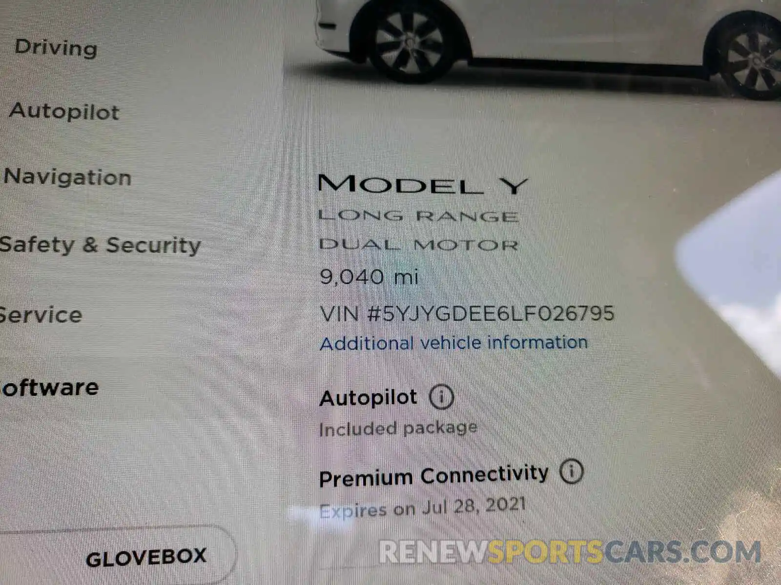 8 Photograph of a damaged car 5YJYGDEE6LF026795 TESLA MODEL Y 2020