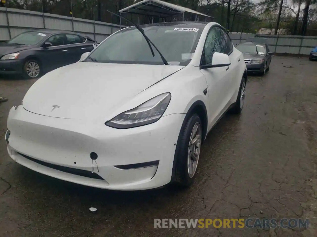 2 Photograph of a damaged car 5YJYGDEE6LF032595 TESLA MODEL Y 2020