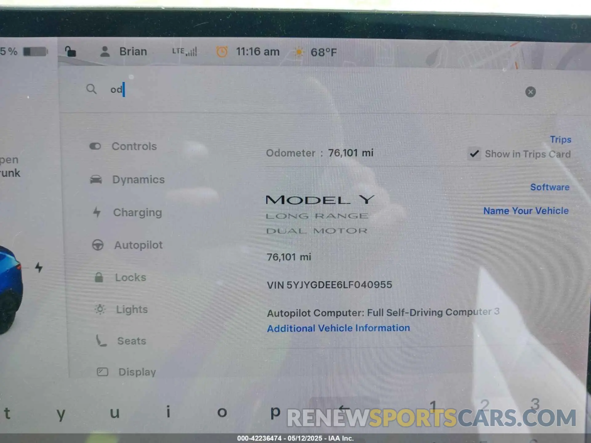 7 Photograph of a damaged car 5YJYGDEE6LF040955 TESLA MODEL Y 2020