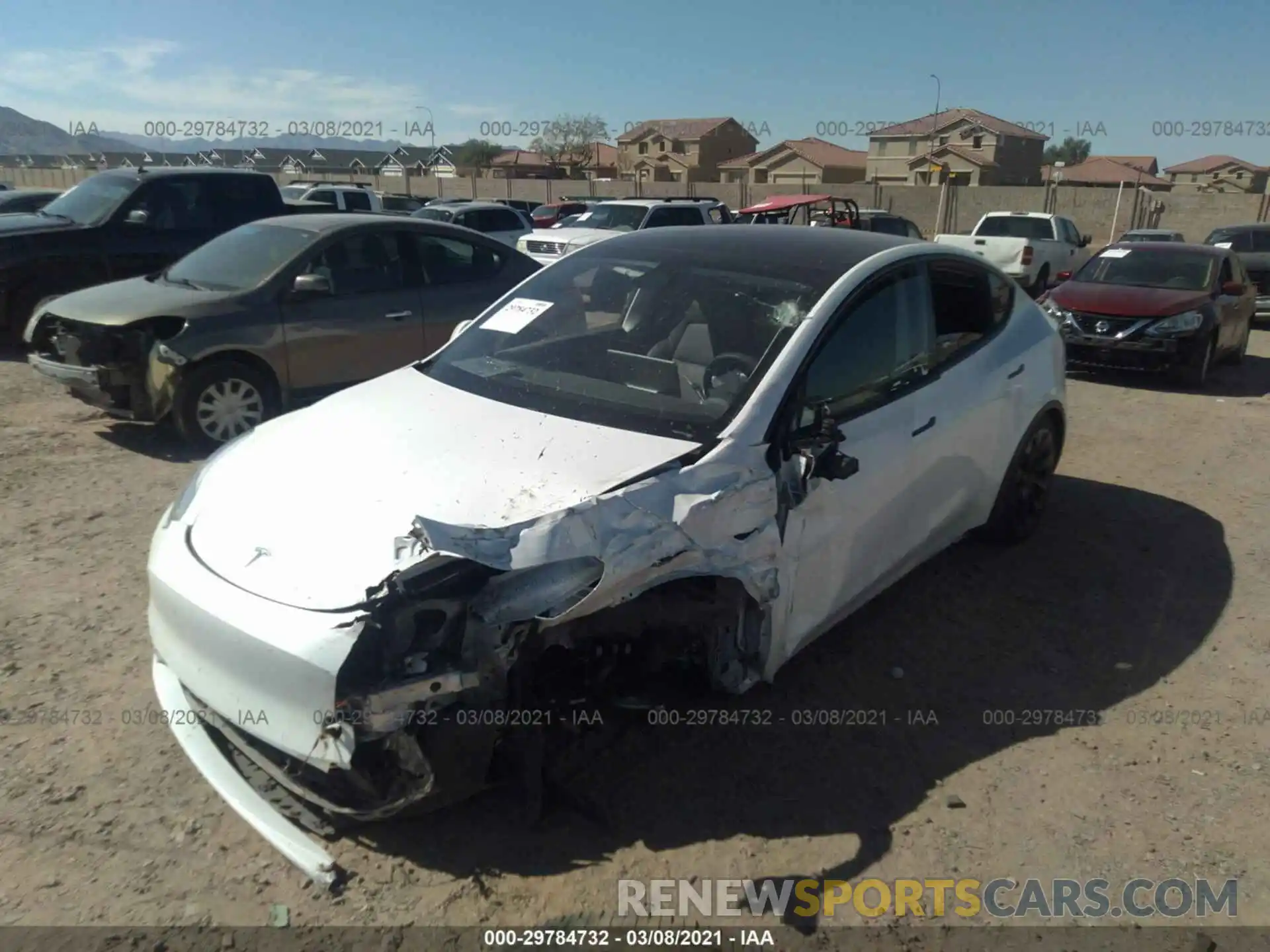 2 Photograph of a damaged car 5YJYGDEE6LF045962 TESLA MODEL Y 2020