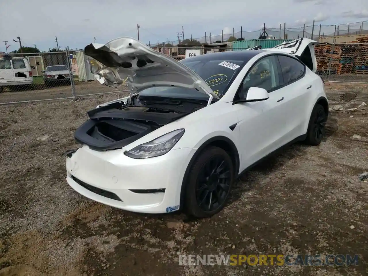 2 Photograph of a damaged car 5YJYGDEE6LF056749 TESLA MODEL Y 2020