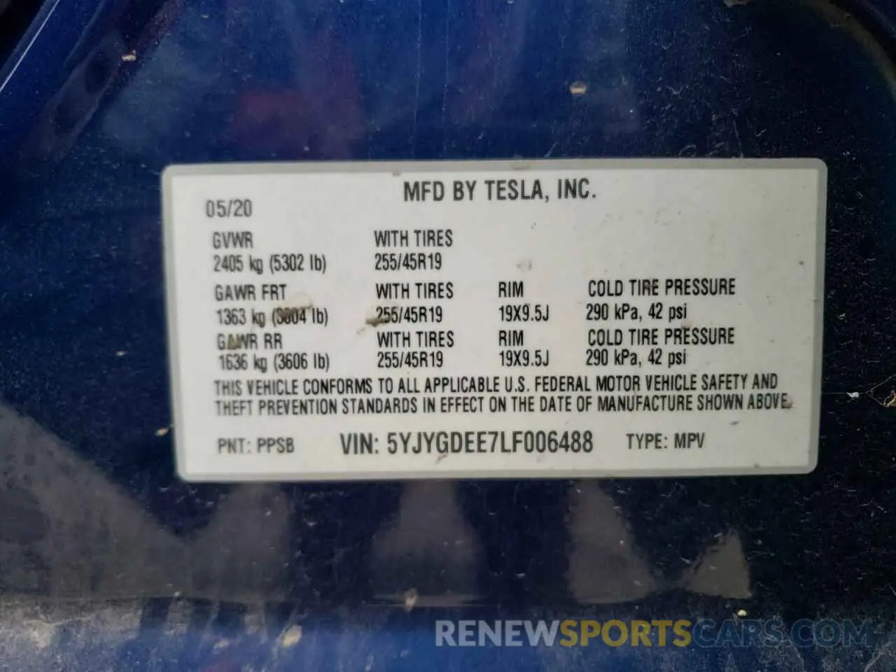 13 Photograph of a damaged car 5YJYGDEE7LF006488 TESLA MODEL Y 2020