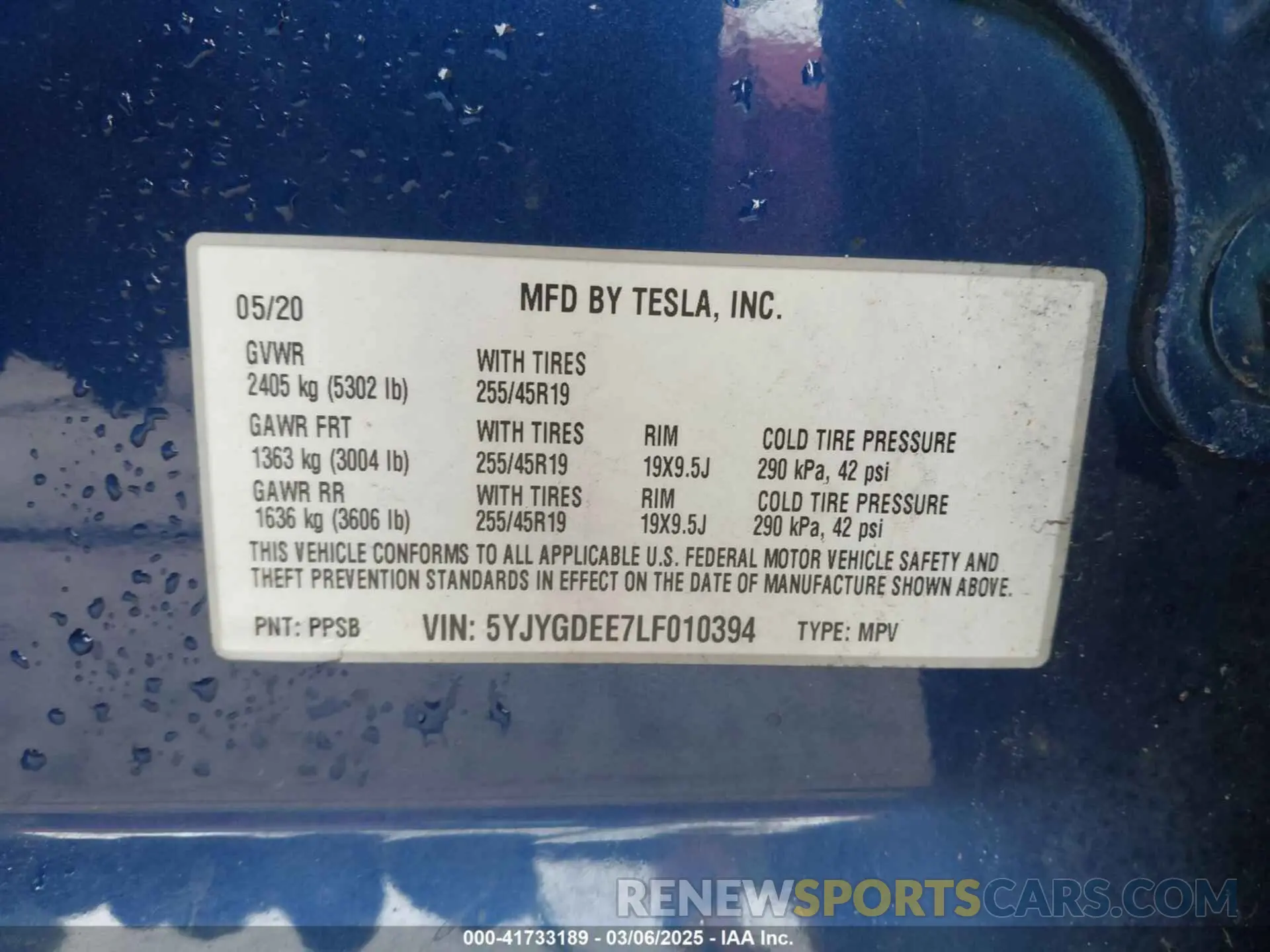 9 Photograph of a damaged car 5YJYGDEE7LF010394 TESLA MODEL Y 2020