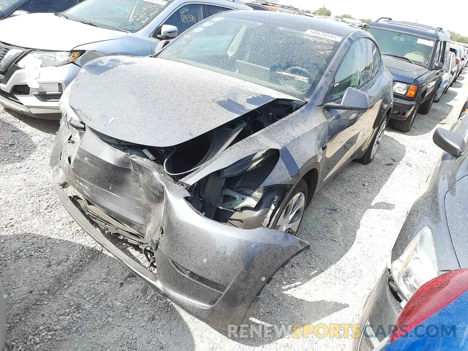 2 Photograph of a damaged car 5YJYGDEE7LF013344 TESLA MODEL Y 2020