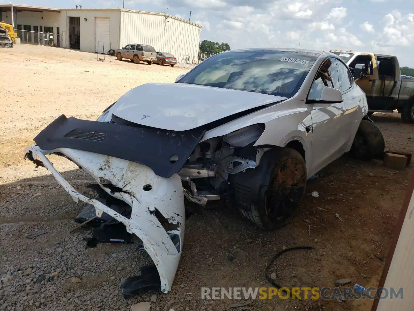 2 Photograph of a damaged car 5YJYGDEE7LF014719 TESLA MODEL Y 2020