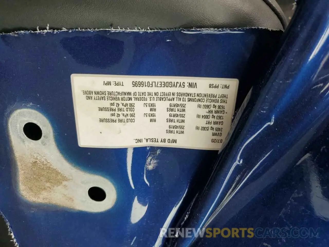 13 Photograph of a damaged car 5YJYGDEE7LF016695 TESLA MODEL Y 2020