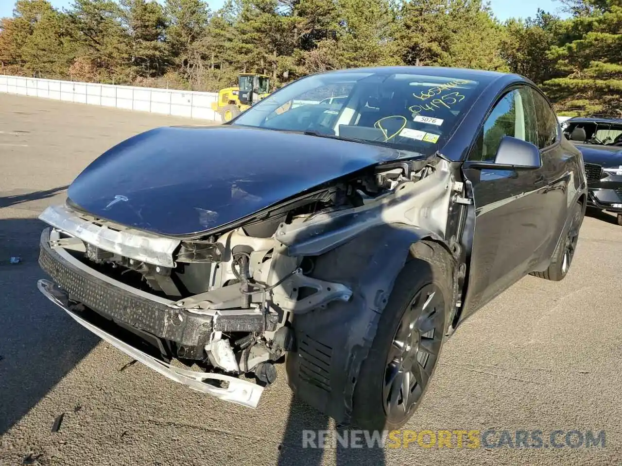 2 Photograph of a damaged car 5YJYGDEE7LF041953 TESLA MODEL Y 2020