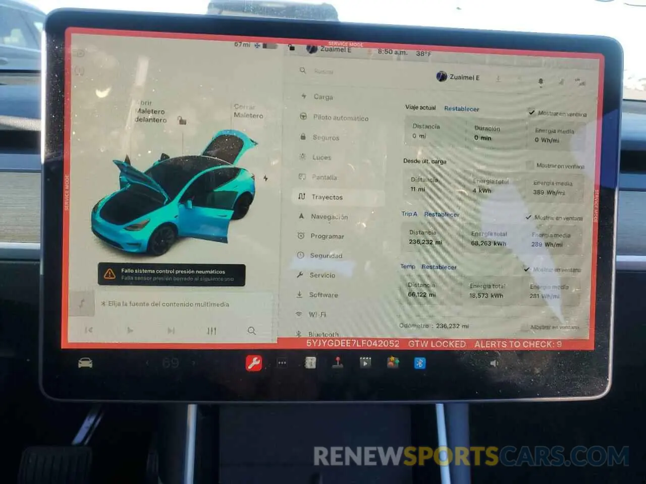 9 Photograph of a damaged car 5YJYGDEE7LF042052 TESLA MODEL Y 2020