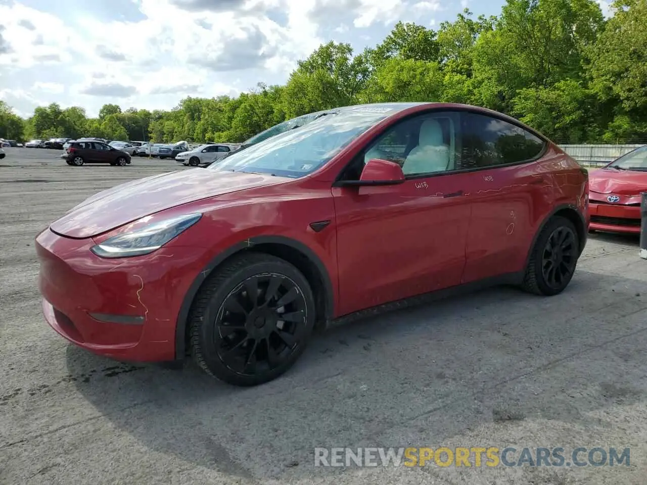 1 Photograph of a damaged car 5YJYGDEE8LF014163 TESLA MODEL Y 2020