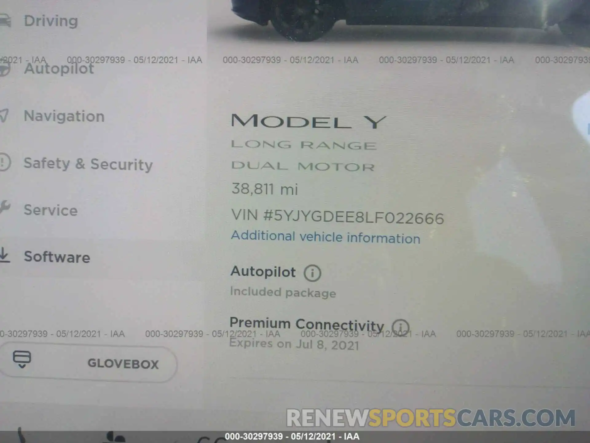 7 Photograph of a damaged car 5YJYGDEE8LF022666 TESLA MODEL Y 2020