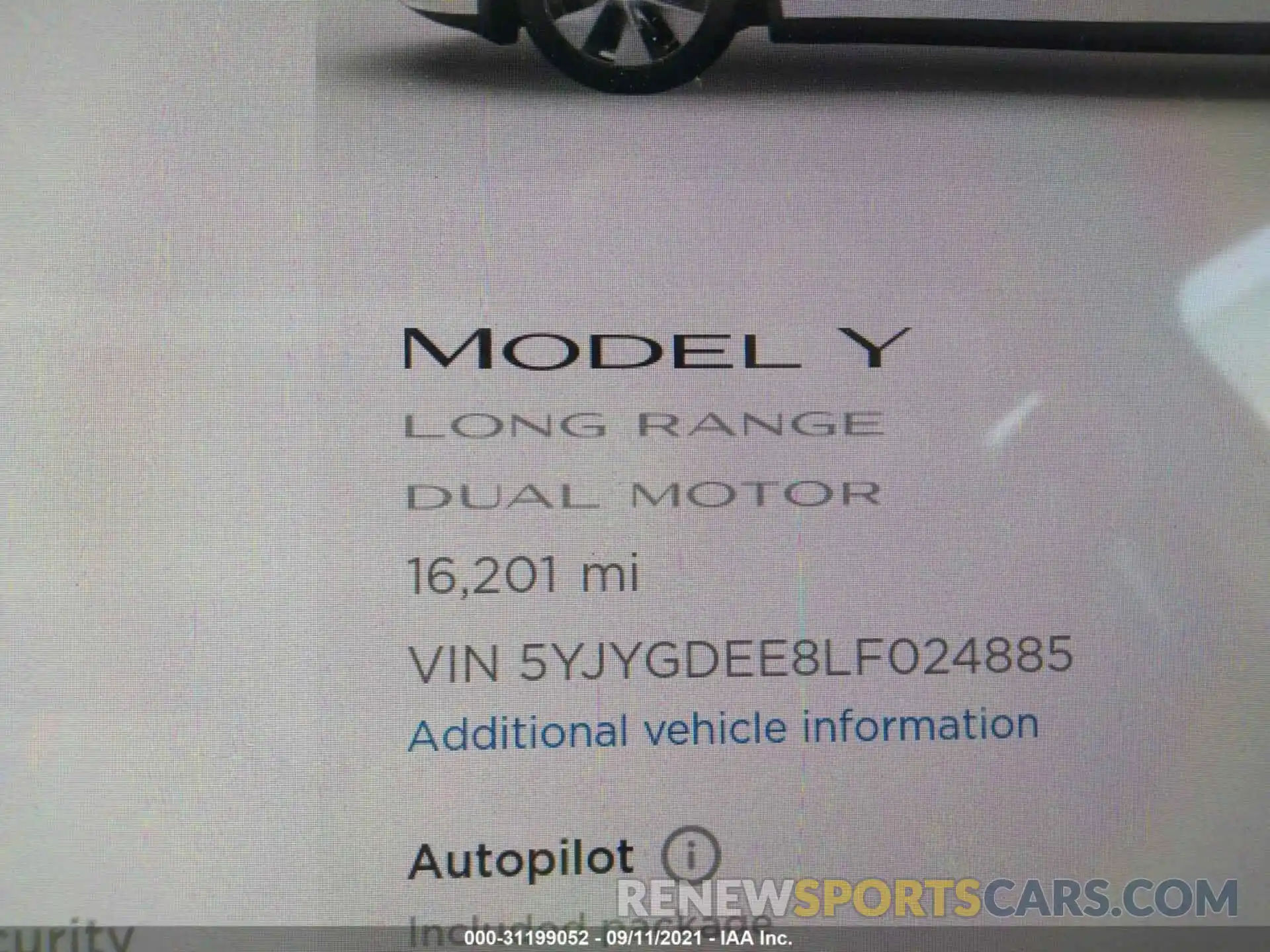 7 Photograph of a damaged car 5YJYGDEE8LF024885 TESLA MODEL Y 2020