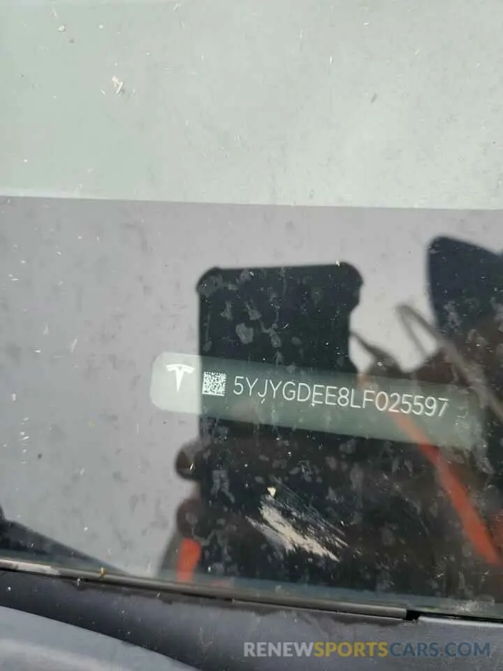 13 Photograph of a damaged car 5YJYGDEE8LF025597 TESLA MODEL Y 2020