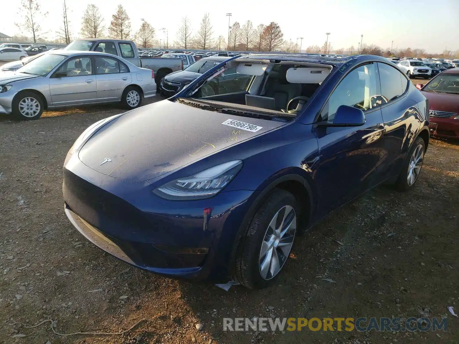 2 Photograph of a damaged car 5YJYGDEE8LF030699 TESLA MODEL Y 2020