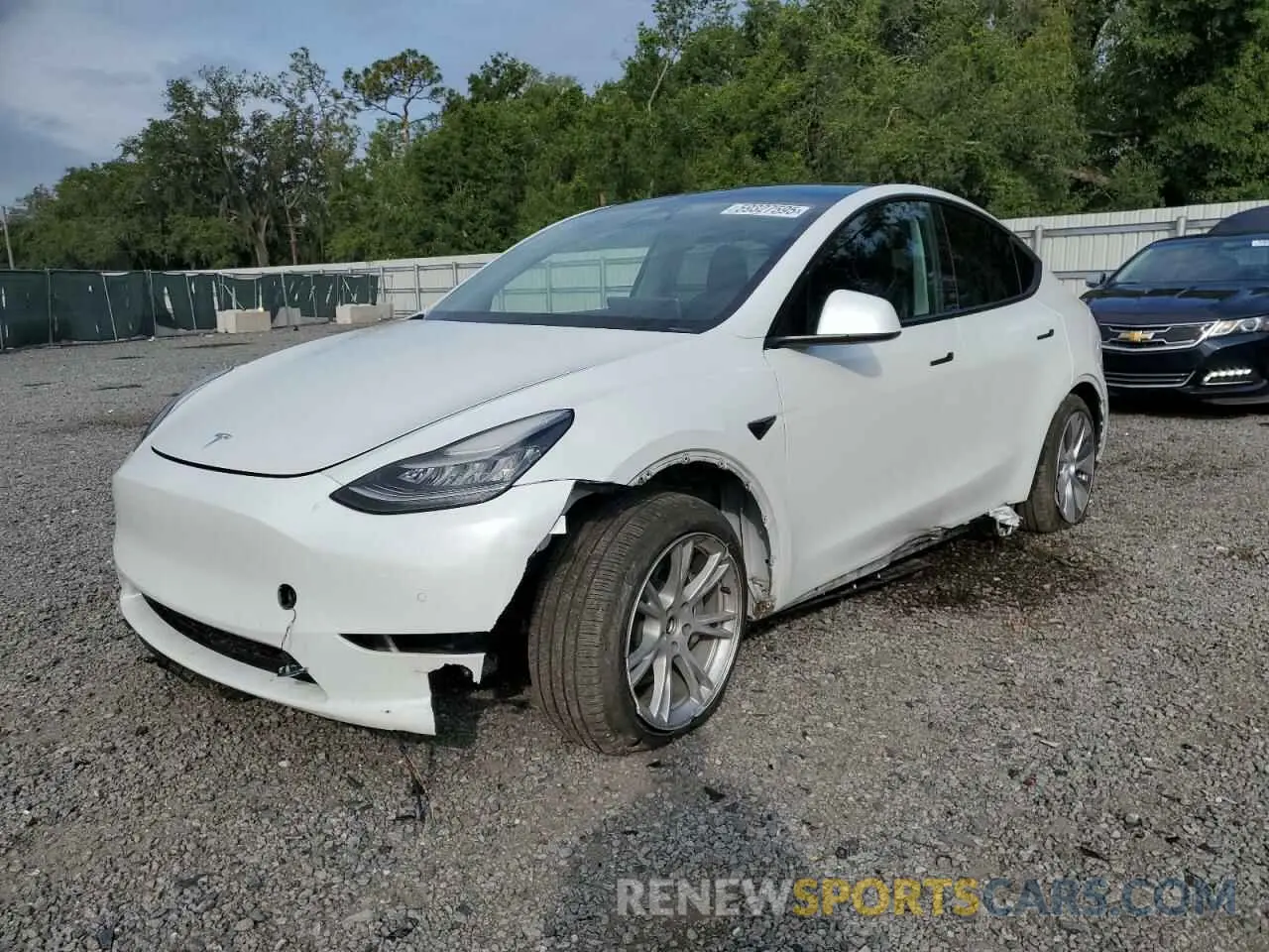 1 Photograph of a damaged car 5YJYGDEE8LF055974 TESLA MODEL Y 2020