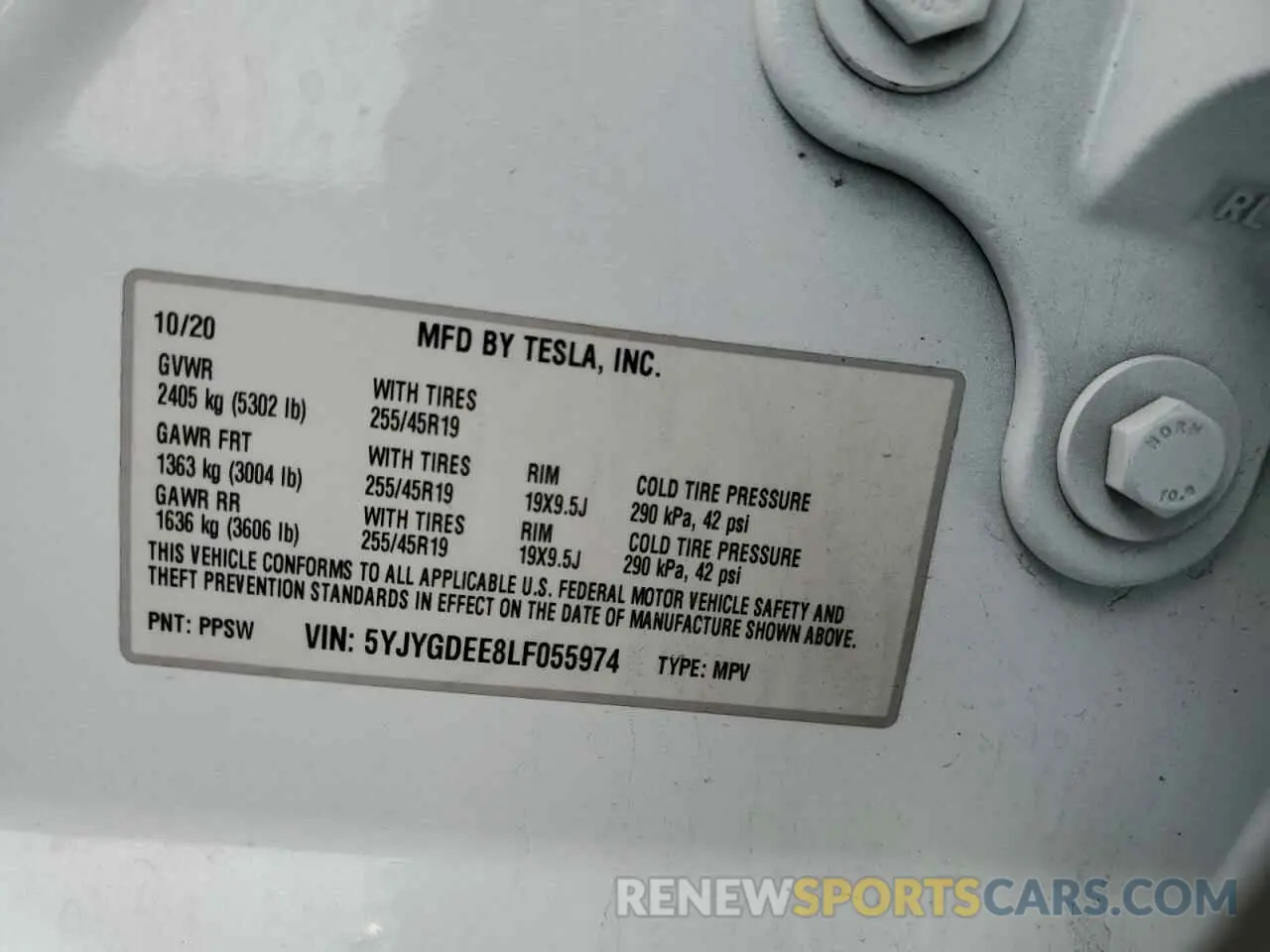 12 Photograph of a damaged car 5YJYGDEE8LF055974 TESLA MODEL Y 2020