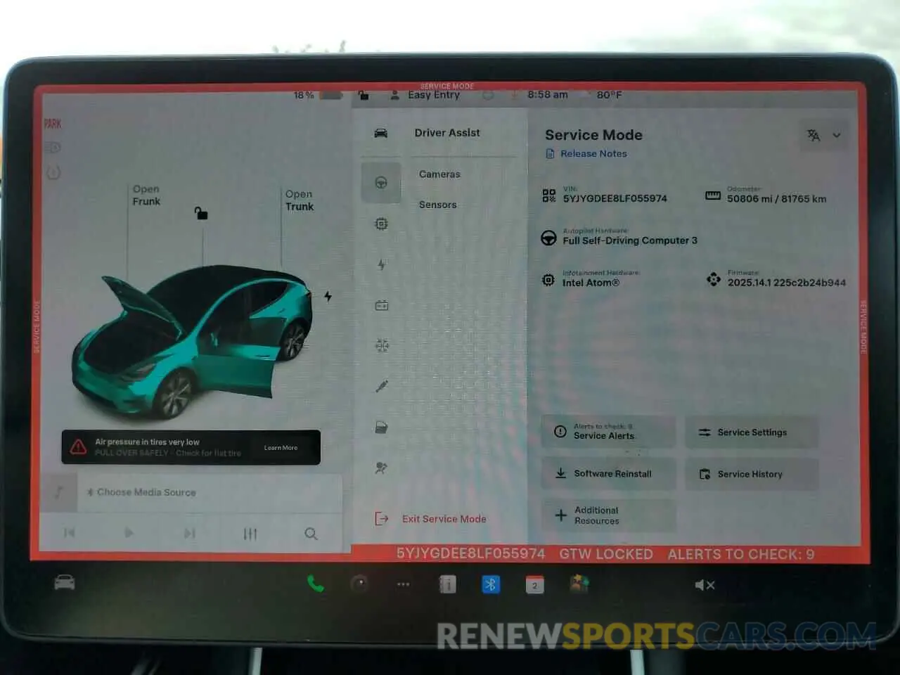 9 Photograph of a damaged car 5YJYGDEE8LF055974 TESLA MODEL Y 2020