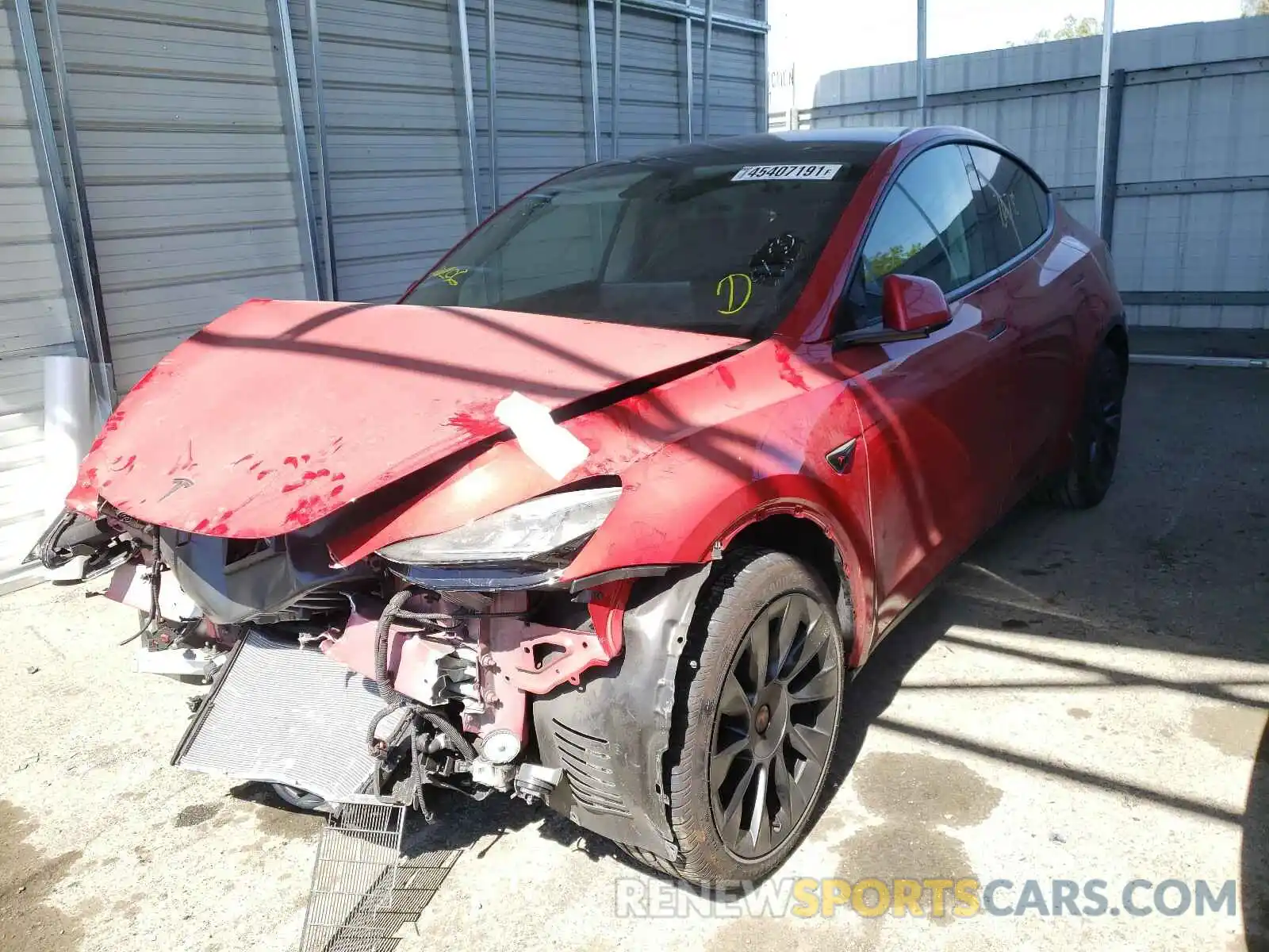 2 Photograph of a damaged car 5YJYGDEE8LF058261 TESLA MODEL Y 2020