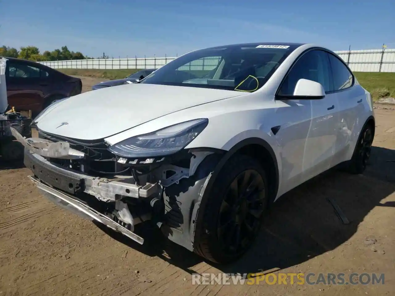 2 Photograph of a damaged car 5YJYGDEE9LF014284 TESLA MODEL Y 2020