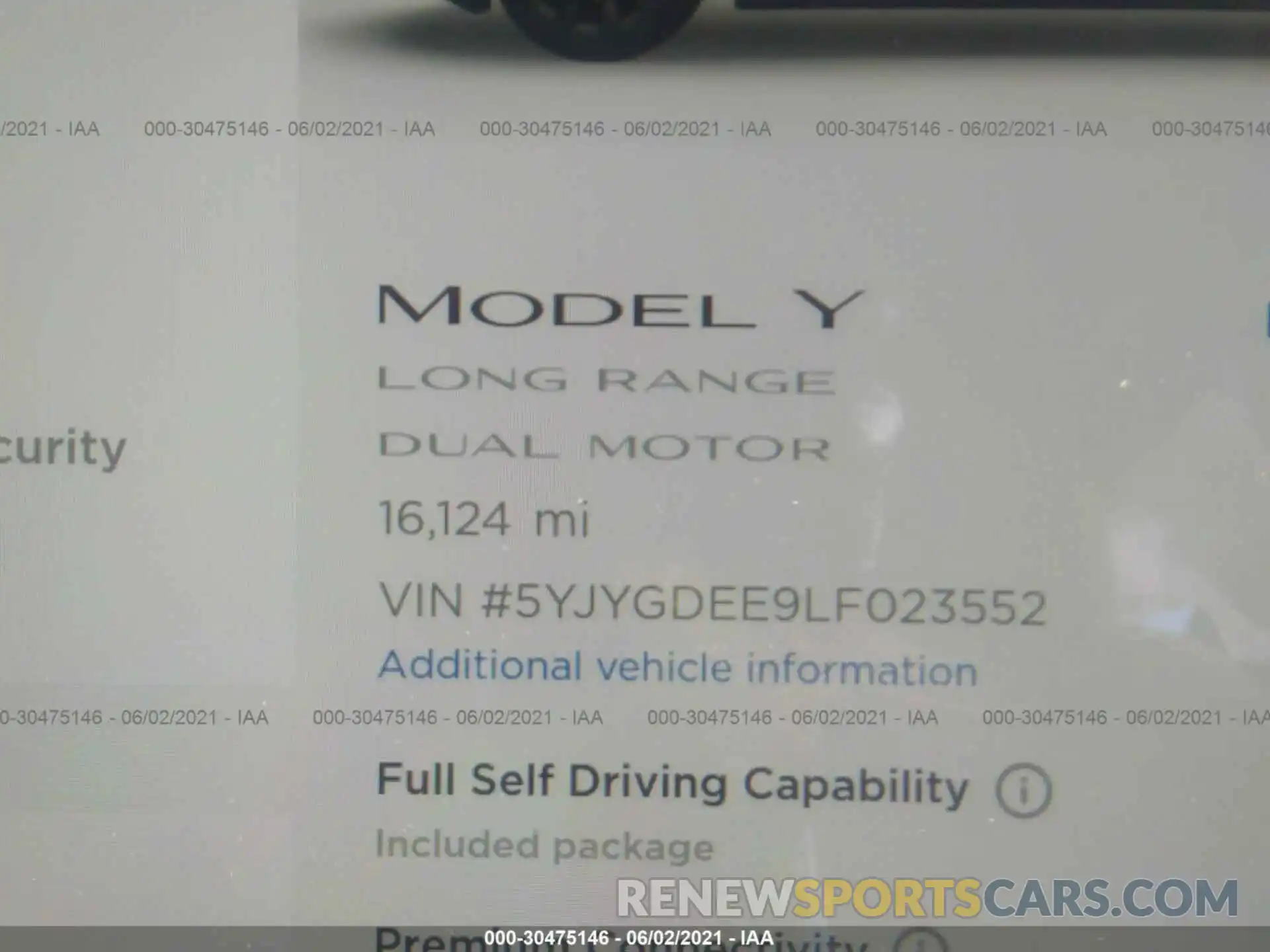 7 Photograph of a damaged car 5YJYGDEE9LF023552 TESLA MODEL Y 2020