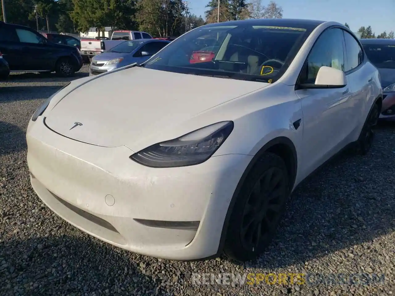 2 Photograph of a damaged car 5YJYGDEE9LF029691 TESLA MODEL Y 2020